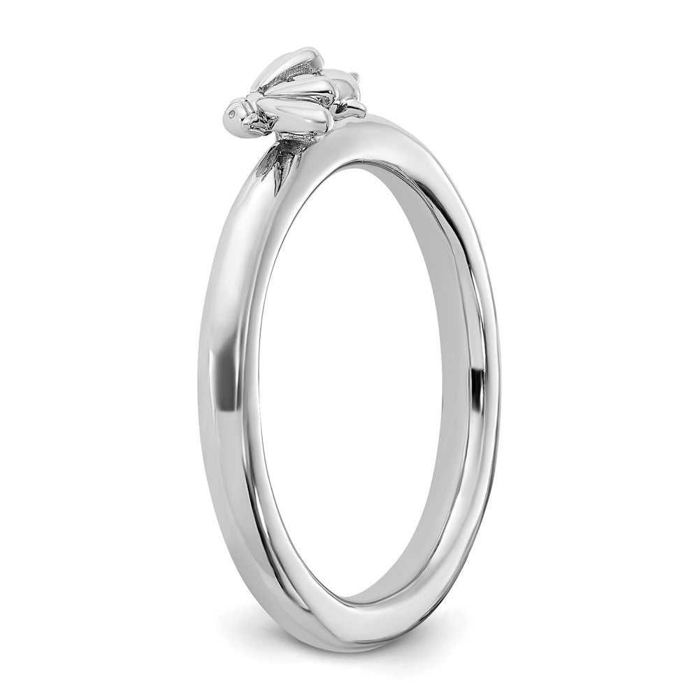 Sterling Silver Stackable Expressions Rhodium-plated Bee Ring Size -8