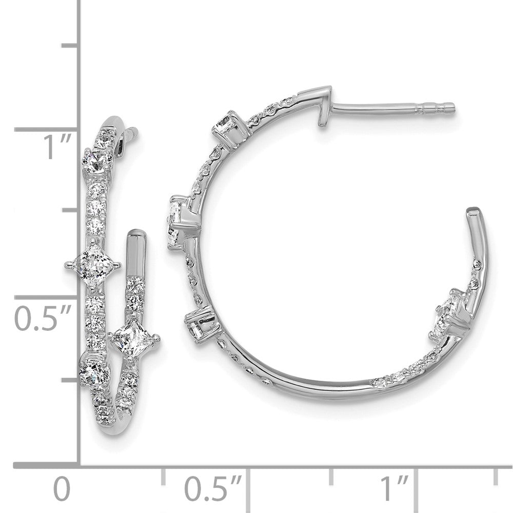 True Origin 14k White Gold 1 carat Lab Grown Diamond VS DEF J-Hoop Earrings