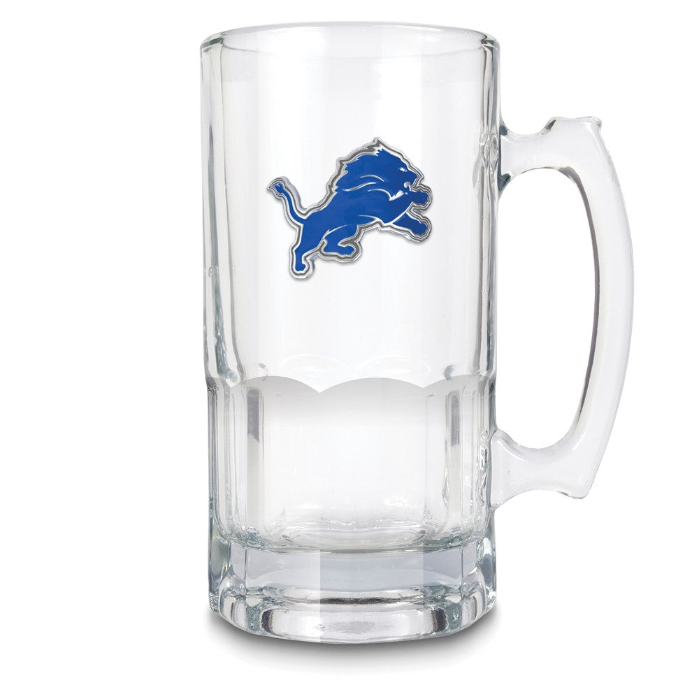 NFL Detroit Lions Glass 32 ounce Macho Mug with Emblem