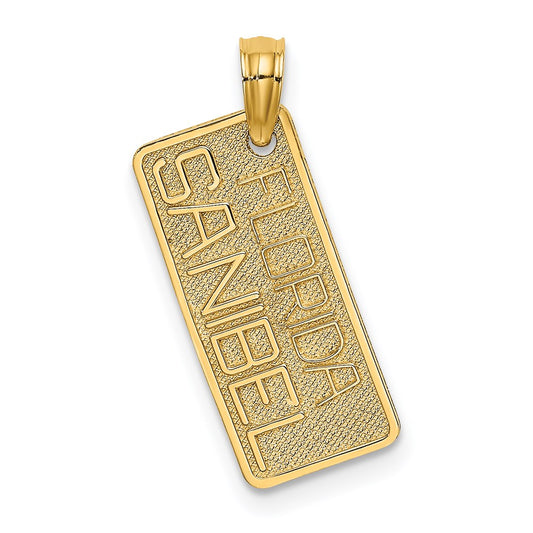 14K Textured Small FLORIDA SANIBEL License Plate