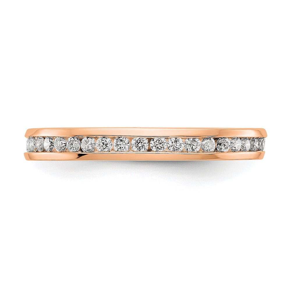 14k Rose Gold 1/2 carat Lab Grown Diamond VS/SI+ G+ Channel Set Size 7 Eternity Band