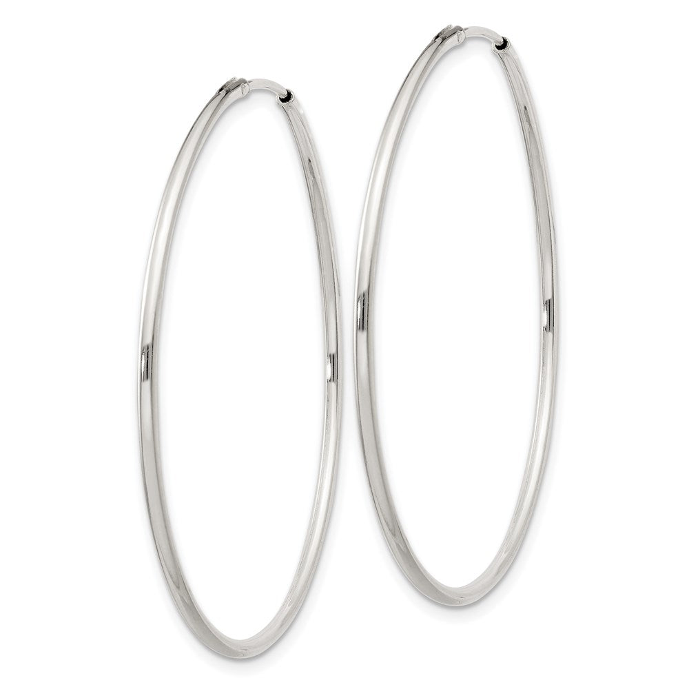 Sterling Silver Polished and Laser Diamond-cut Hoop Earrings