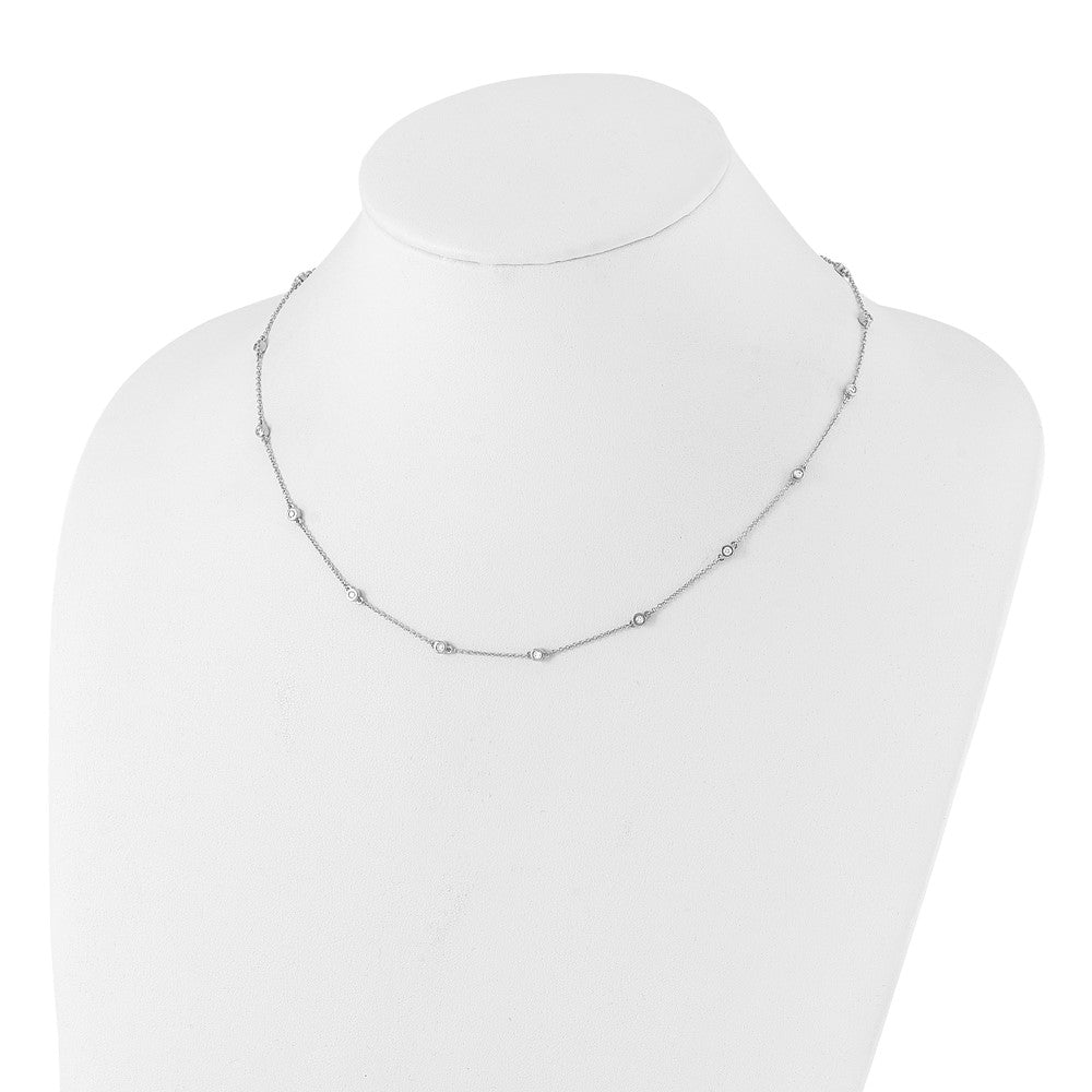 True Origin 14k White Gold 1/2 carat Lab Grown Diamond VS DEF Eighteen Station 18 inch Necklace