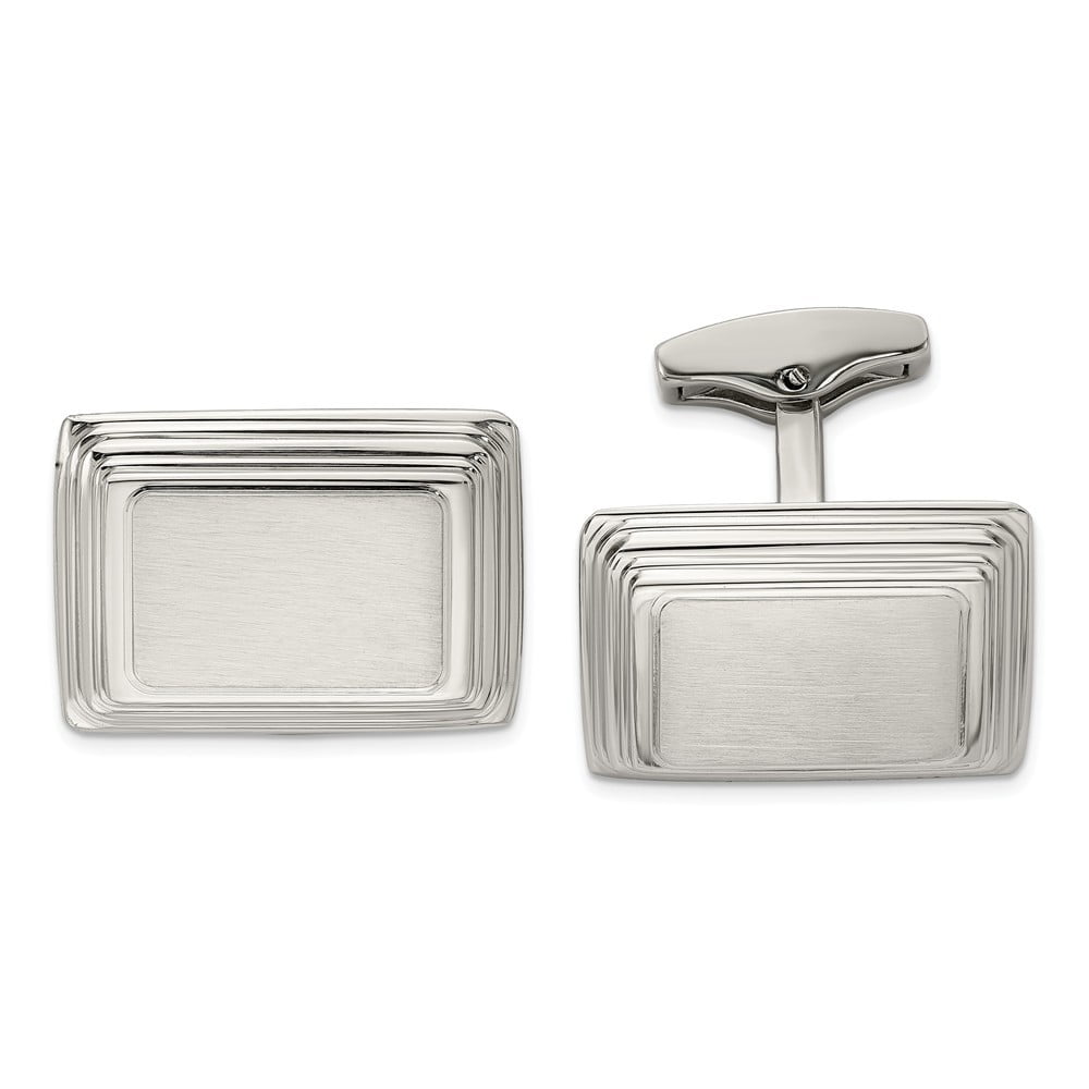 Stainless Steel Brushed and Polished Cuff Links