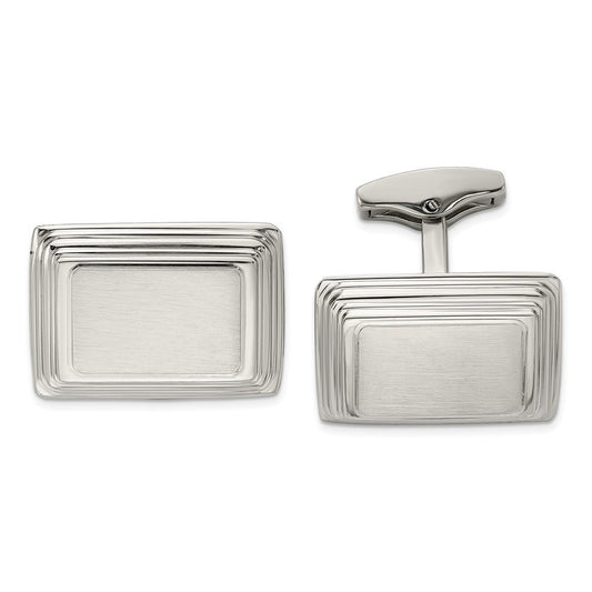 Stainless Steel Brushed and Polished Cuff Links