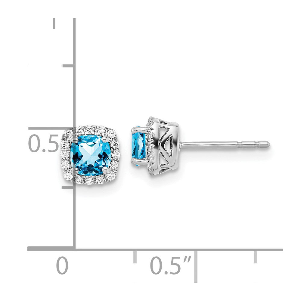 SS ANT Blue Topaz and Diamond Earring