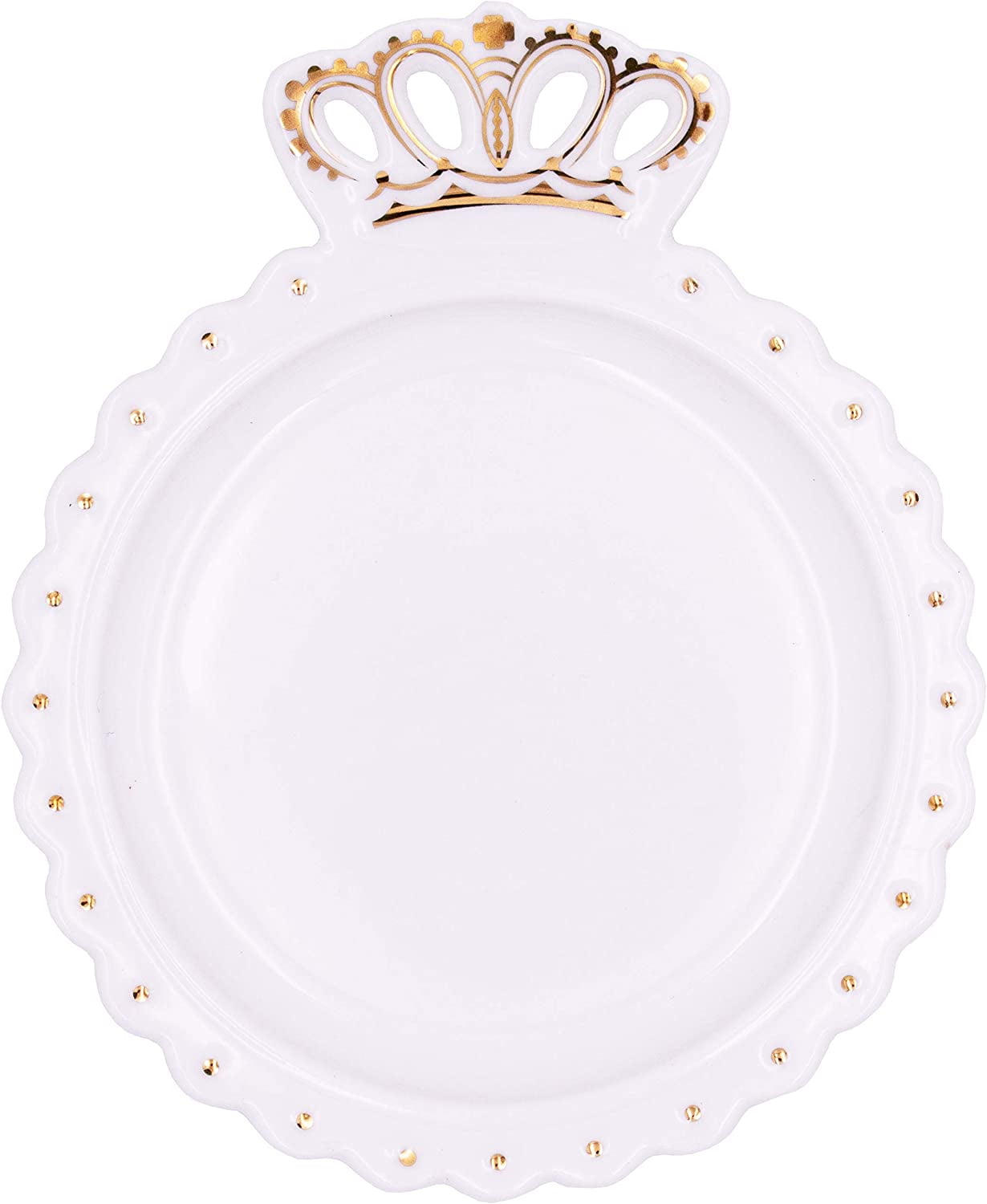 Queen's Crown Ceramic Trinket Plate and Decorative Jewelry Dish
