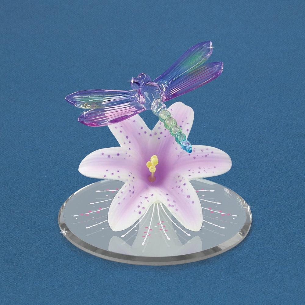 Glass Baron Dragonfly Lavender Lily