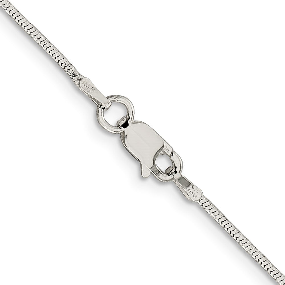 Sterling Silver 1.25mm Diamond-cut Snake Chain 18 Inches
