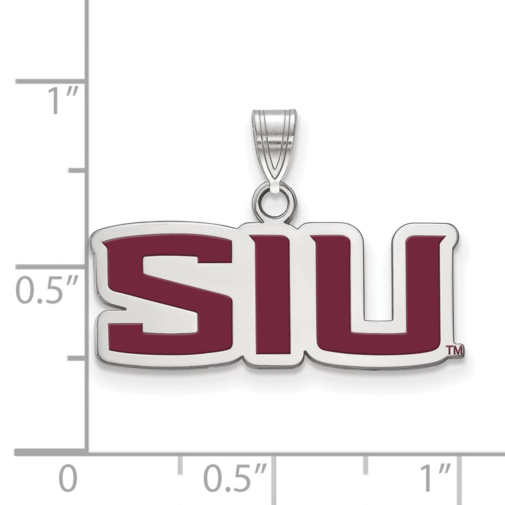 LogoArt SS011SIU Sterling Silver Southern Illinois University Small Enamel Pendant