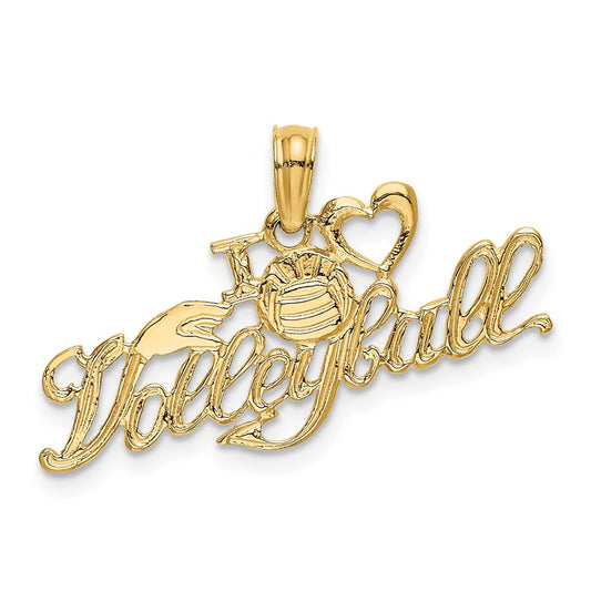 14K I HEART  VOLLEYBALL Charm