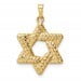 14k Polished and Textured Solid Star of David Pendant