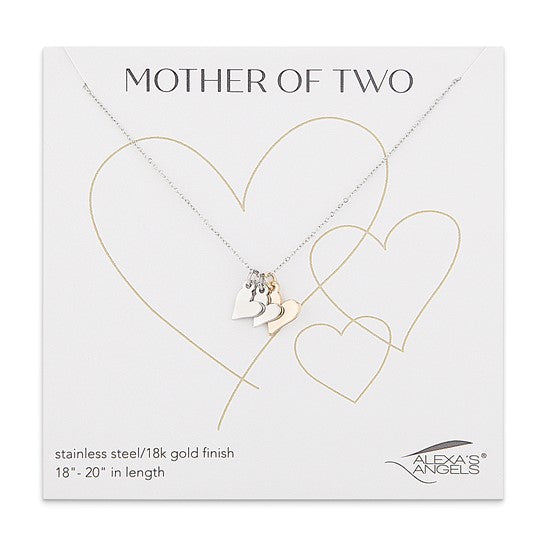 Stainless Steel Gold-tone Mother of Two 20 inch Necklace