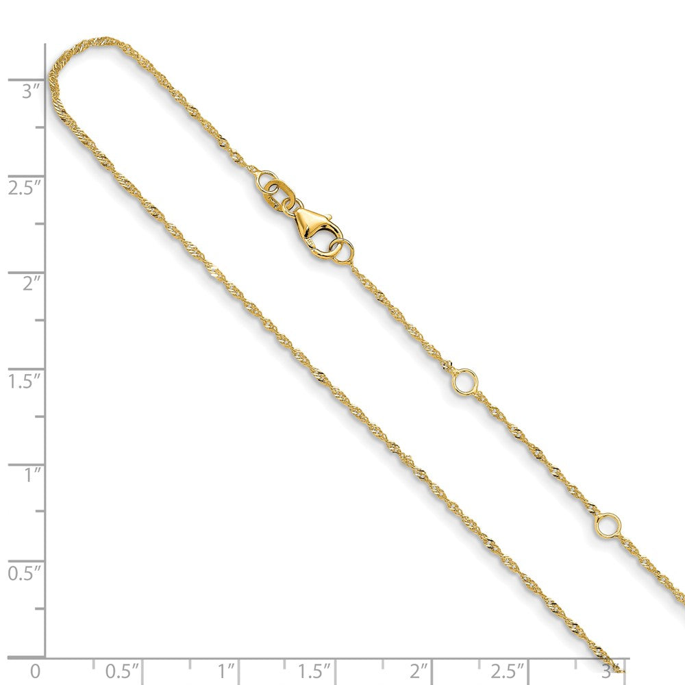 10k 1.25mm Singapore 1in+1in Adjustable Chain