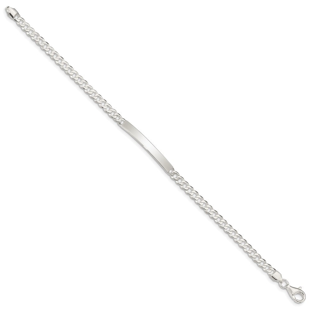 Sterling Silver Curb Link ID Bracelet 7.5 inches