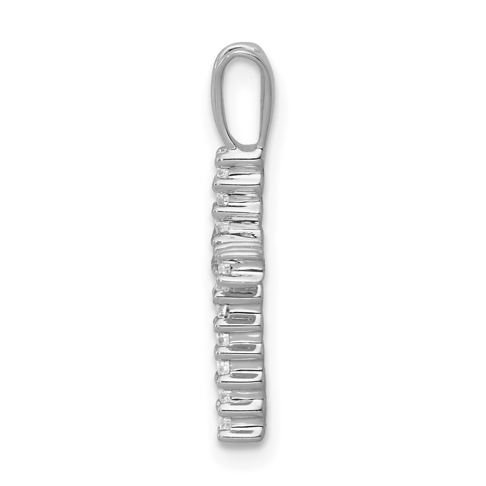 14k White Gold 1/6 carat Lab Grown Diamond VS/SI+ G+ Cross Pendant