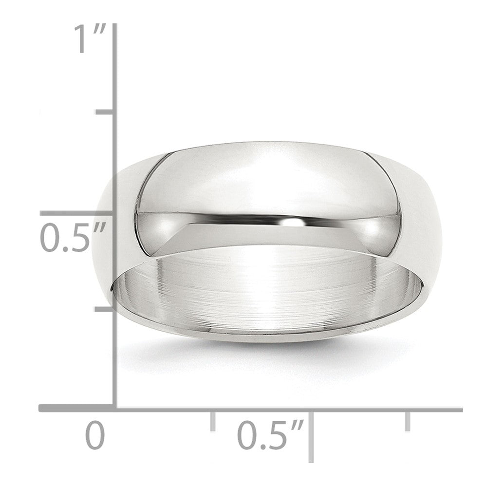 Sterling Silver 7mm Half Round Size 12.5 Band