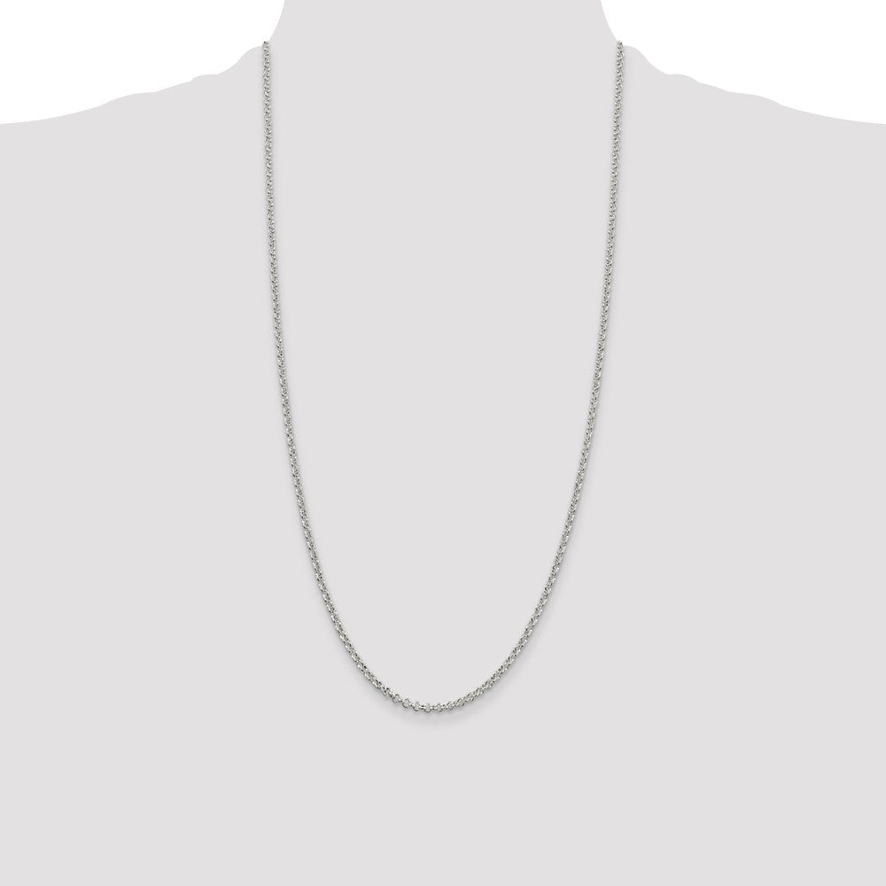 Sterling Silver 2.8mm Rolo Chain 28 Inches