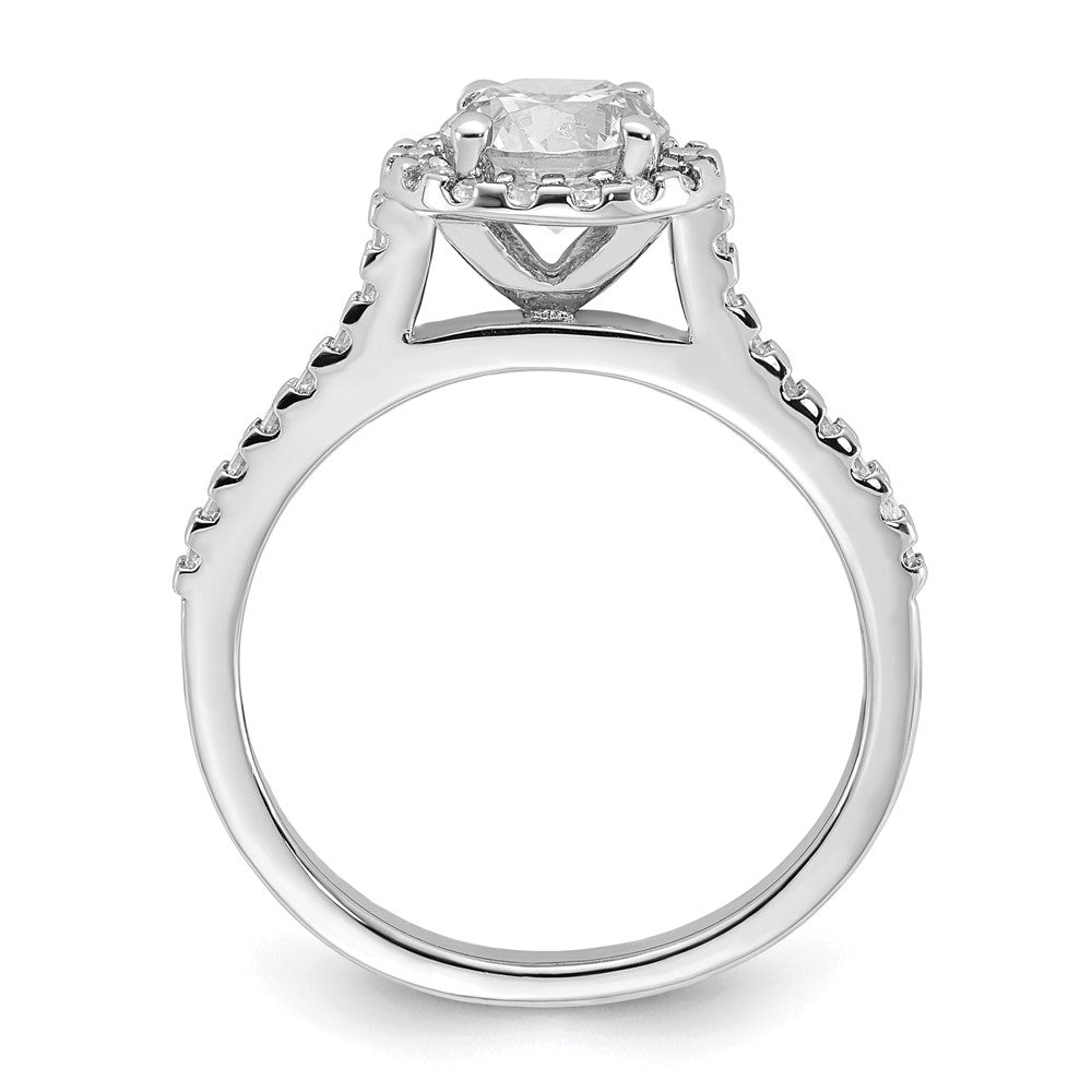 Sterling Silver Rhodium-plated Diamonore Halo Ring