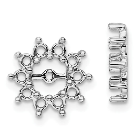14k White Gold Fancy Diamond Earrings Jacket Mountings