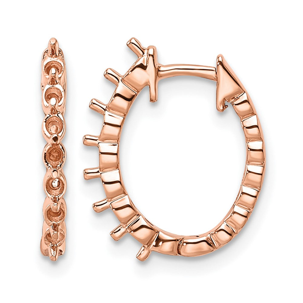 14K Rose Gold Hinged Hoop Earring Mountings (Holds 14 x 2.0mm Round)