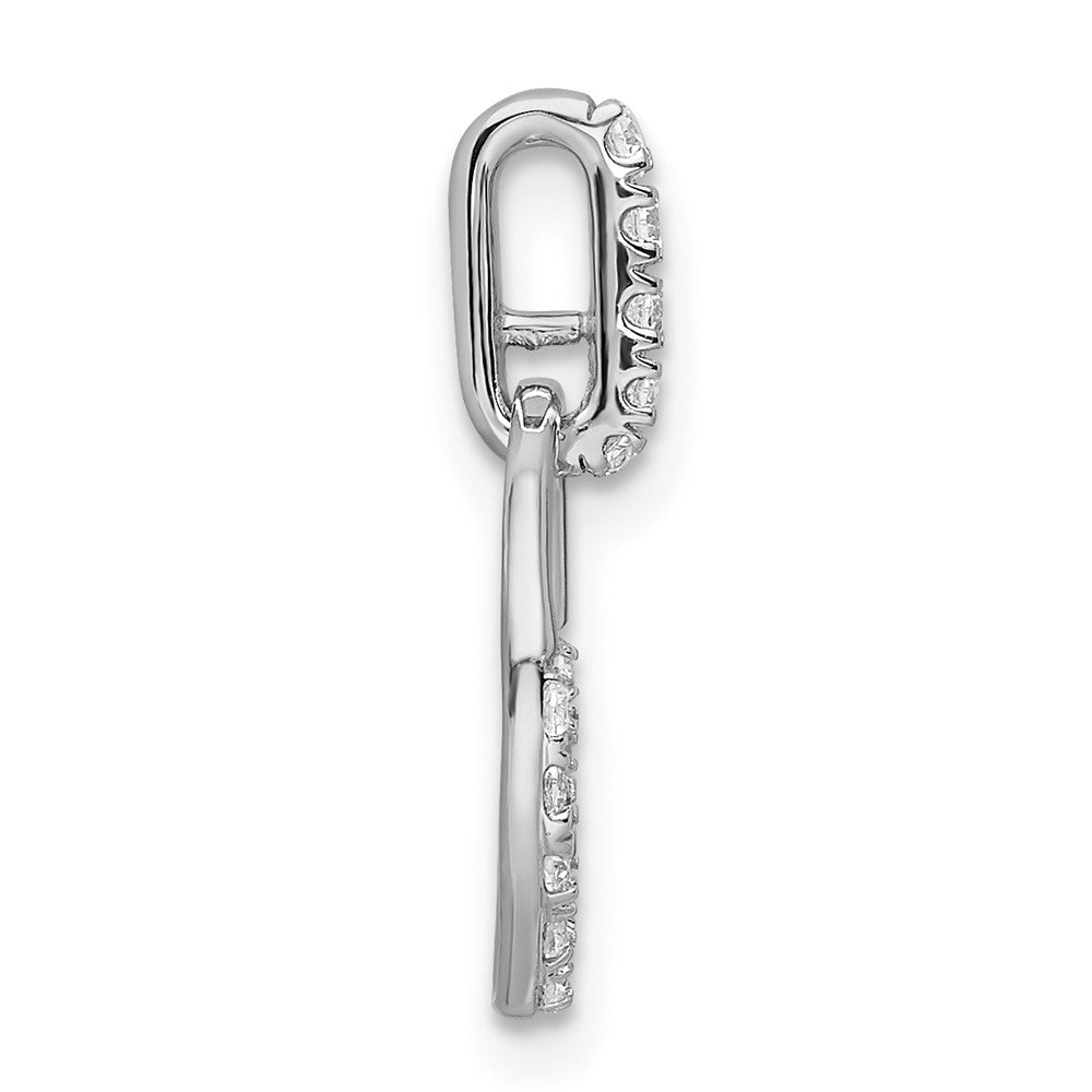 14k White Gold 1/4 carat Lab Grown Diamond VS/SI+ G+ Circle Dangle Pendant