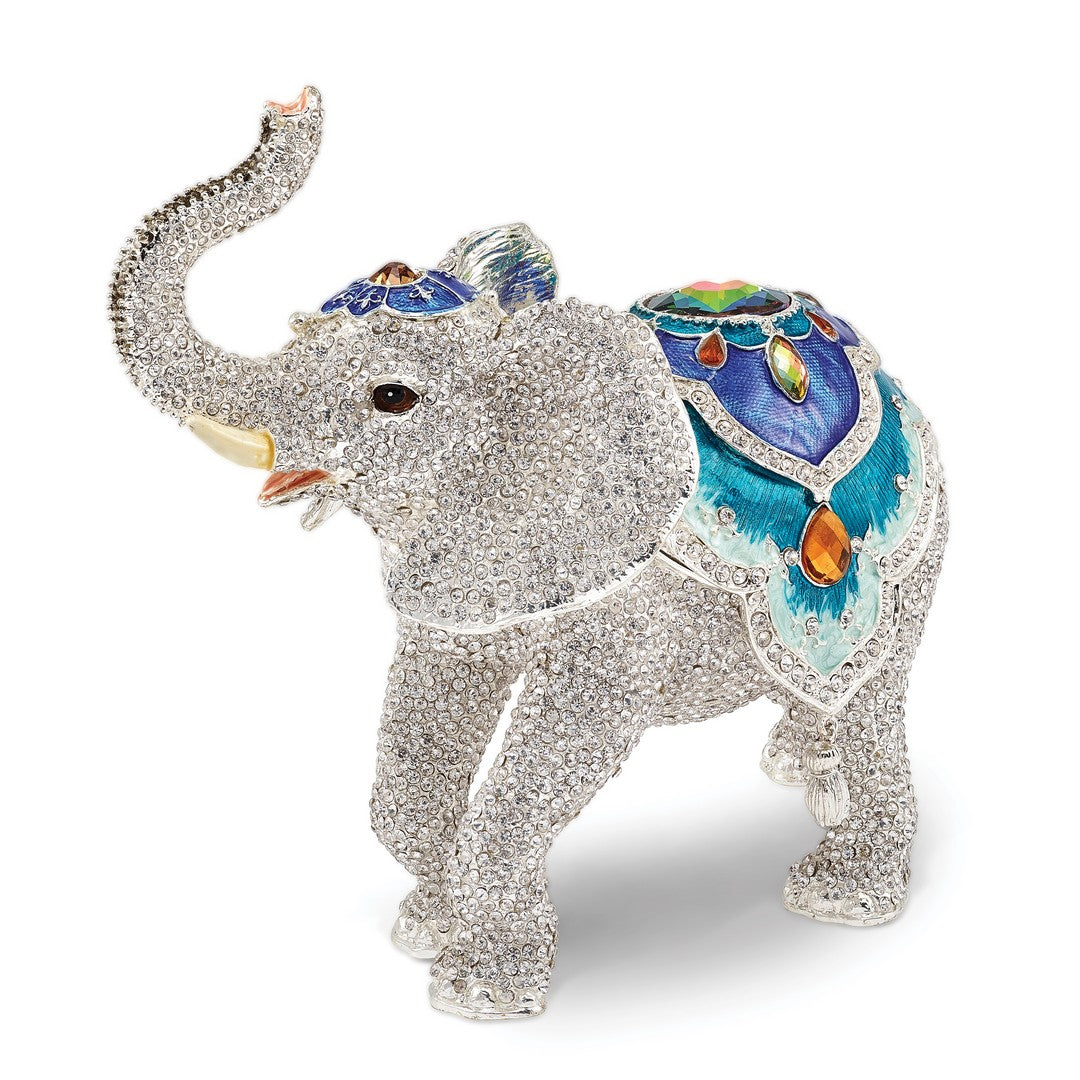 Crystal White Elephant Trinket Box