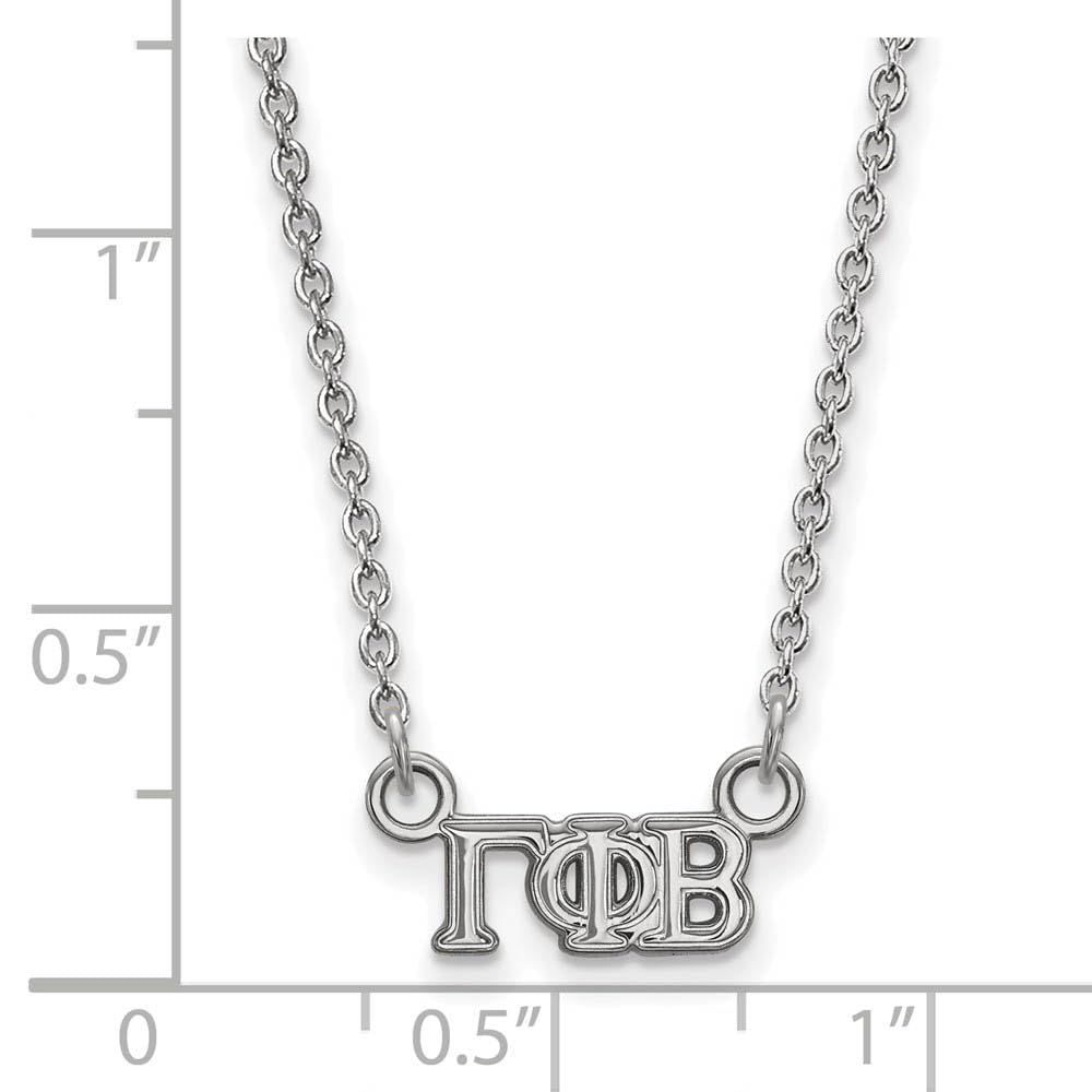 Sterling Silver 18in Official Licensed Greek Sororities Gamma Phi Beta (???) XS Pendant w/ Necklace