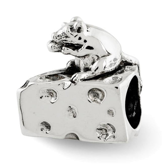 Sterling Silver Reflections Mouse on Cheese Bead