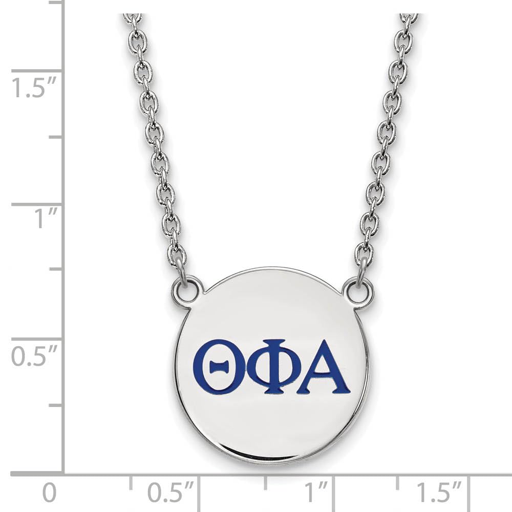 Sterling Silver 18in Official Licensed Greek Sororities Theta Phi Alpha (???) Small Enamel Pendant w/Necklace
