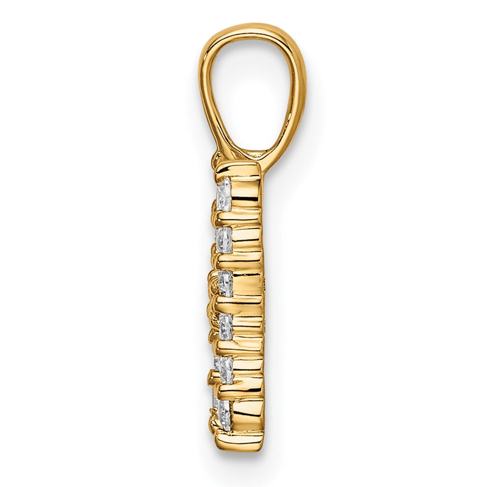 14k 1/6 carat Lab Grown Diamond VS/SI+ G+ Letter H Initial Pendant