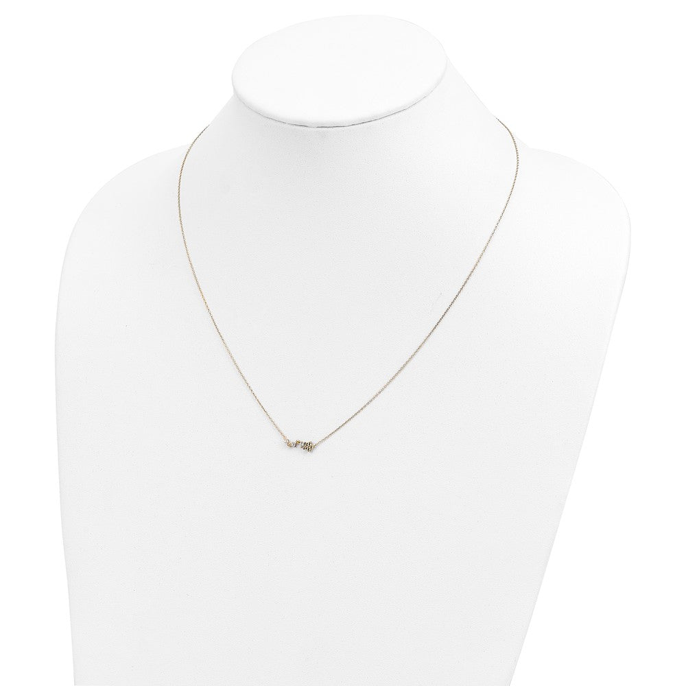 14K Diamond-Cut Star CZ with 2IN EXT Necklace