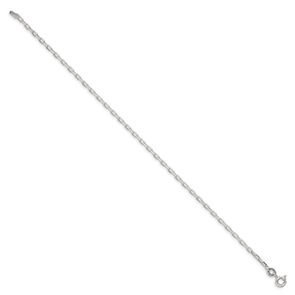 Sterling Silver 2.2mm Diamond-cut Long Link Cable Chain 7 inches