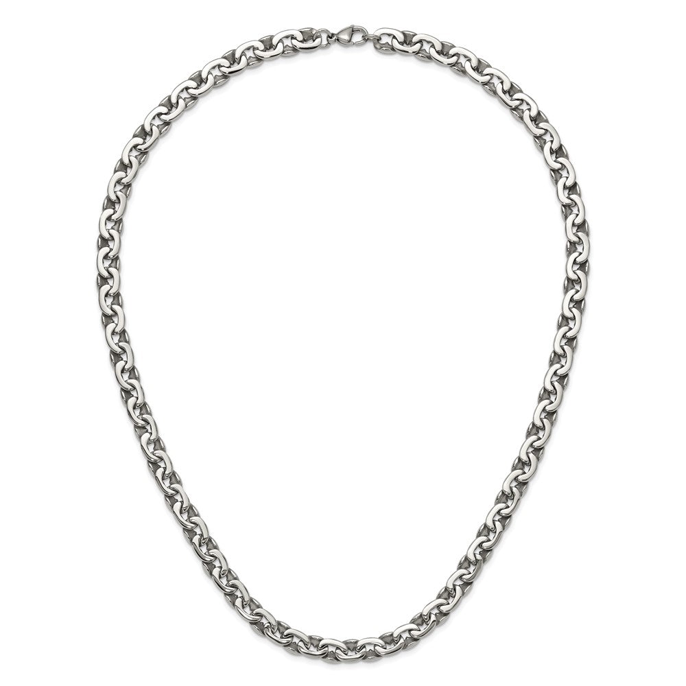 Stainless Steel Polished Oval Link 24in Necklace
