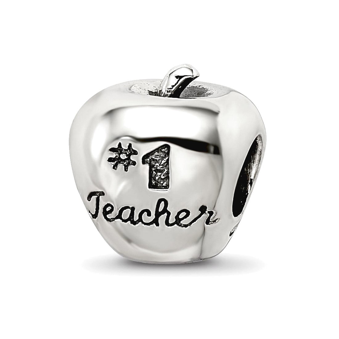 Sterling Silver Reflections #1 Teacher on Apple Bead