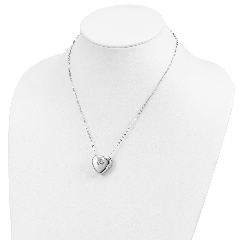 Sentimental Expressions Sterling Silver Rhodium-plated CZ Missing You Ash Holder 18 Inch Necklace 18 Inches