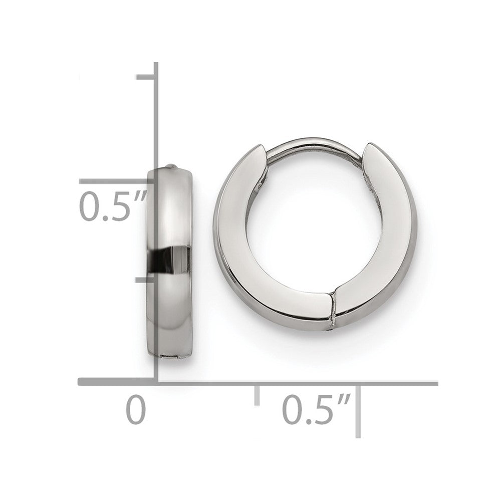 Stainless Steel Polished 3mm Hinged Hoop Earrings