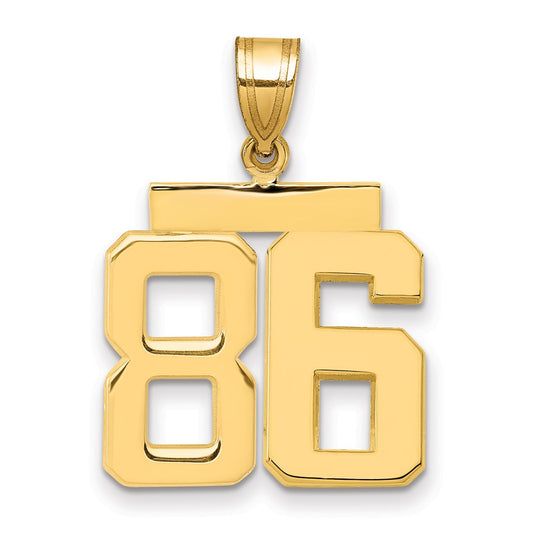 14k Medium Polished Number 86 Charm