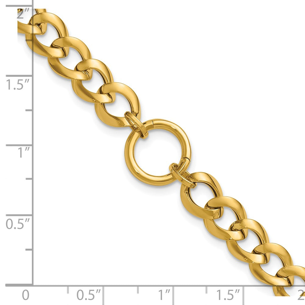 14K Polished Circle Accent Fancy Link Bracelet 7.75  inches