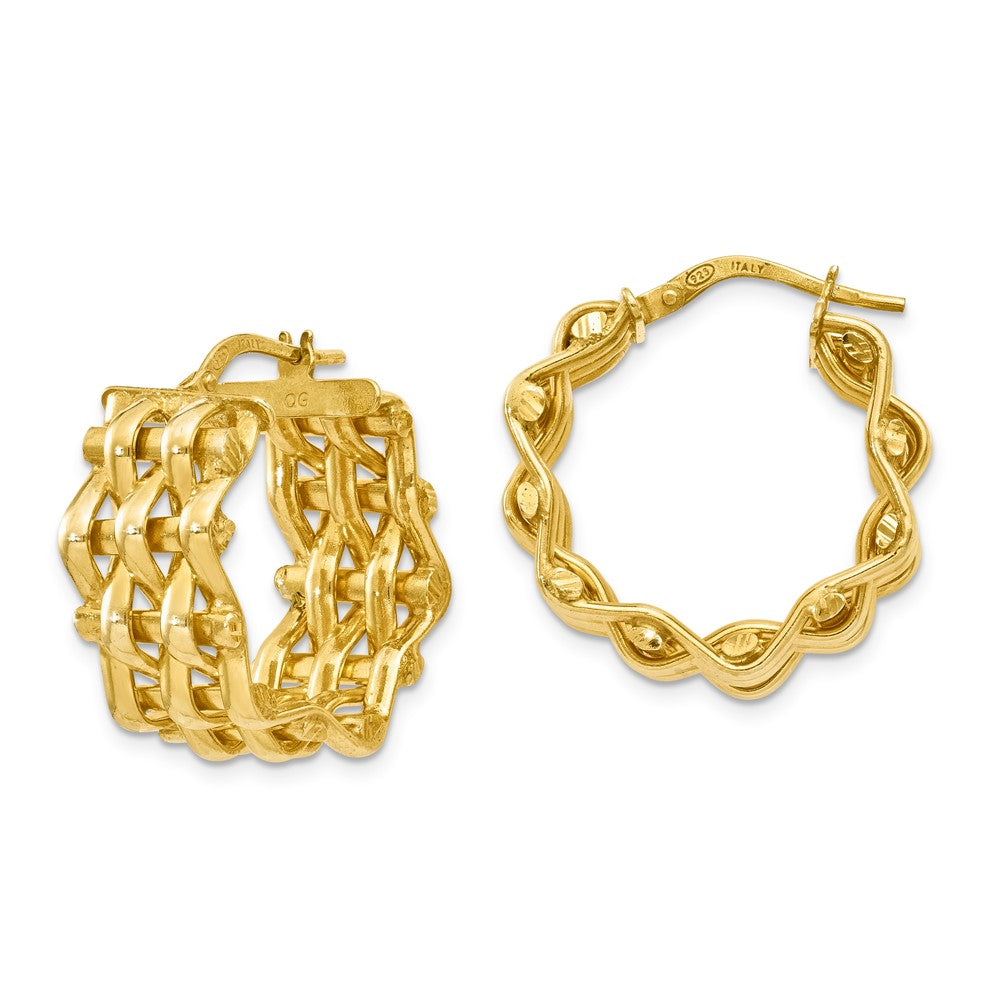 Sterling Silver five row earring-yellow