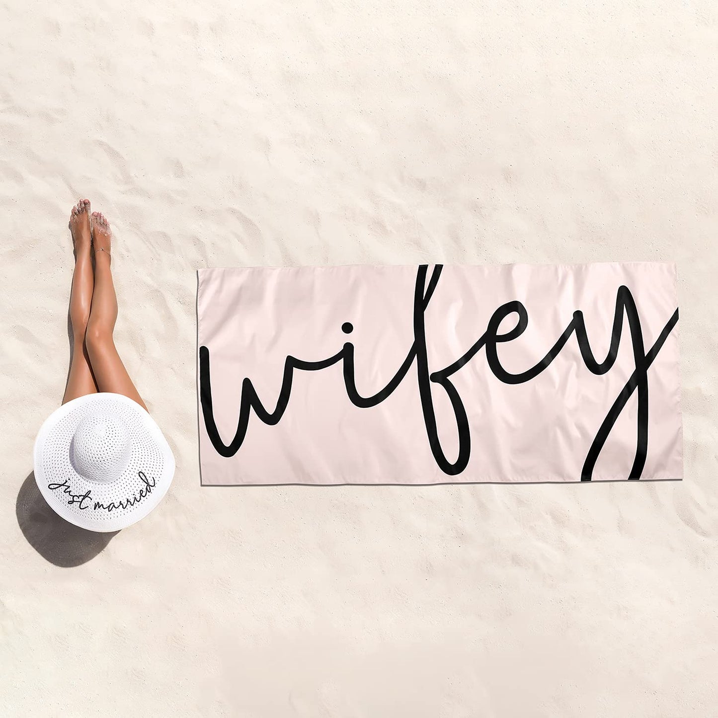 Creative Brands J2178 78 x 35 in. Quick Dry Oversized Beach Towel - Wifey