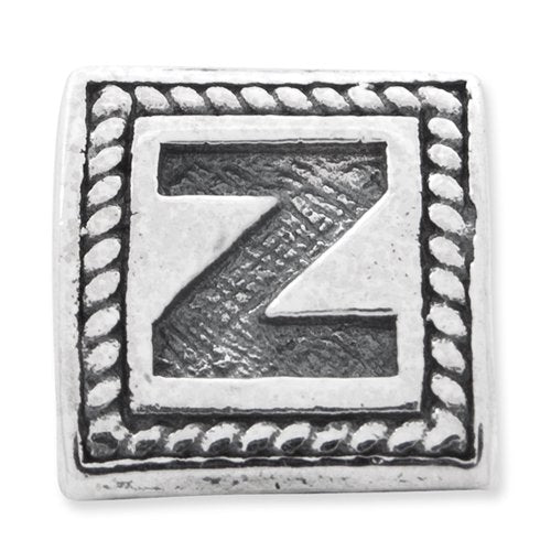 925 Sterling Silver Polished Artisan Oxidized Reflections Letter Name Personalized Monogram Initial Z Triangle Block Bea
