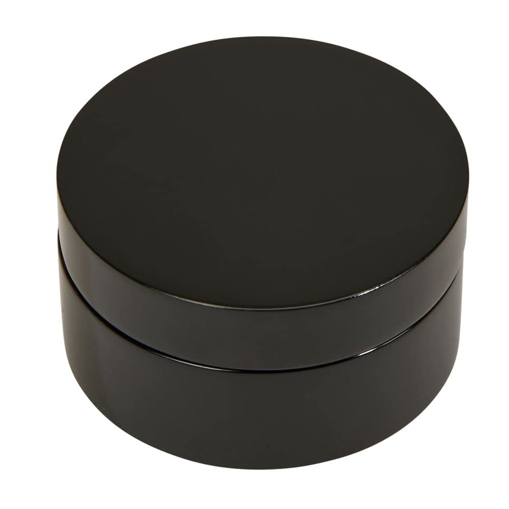 Black Round Wood Box with Compass & Engraving Plate