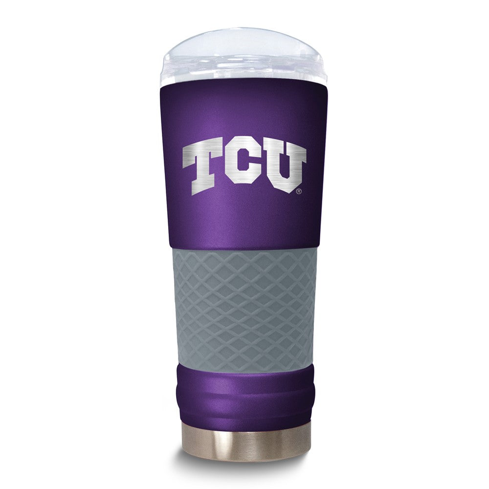 Collegiate Texas Christian University Stainless Steel Silicone Grip 24 oz. Draft Tumbler with Lid