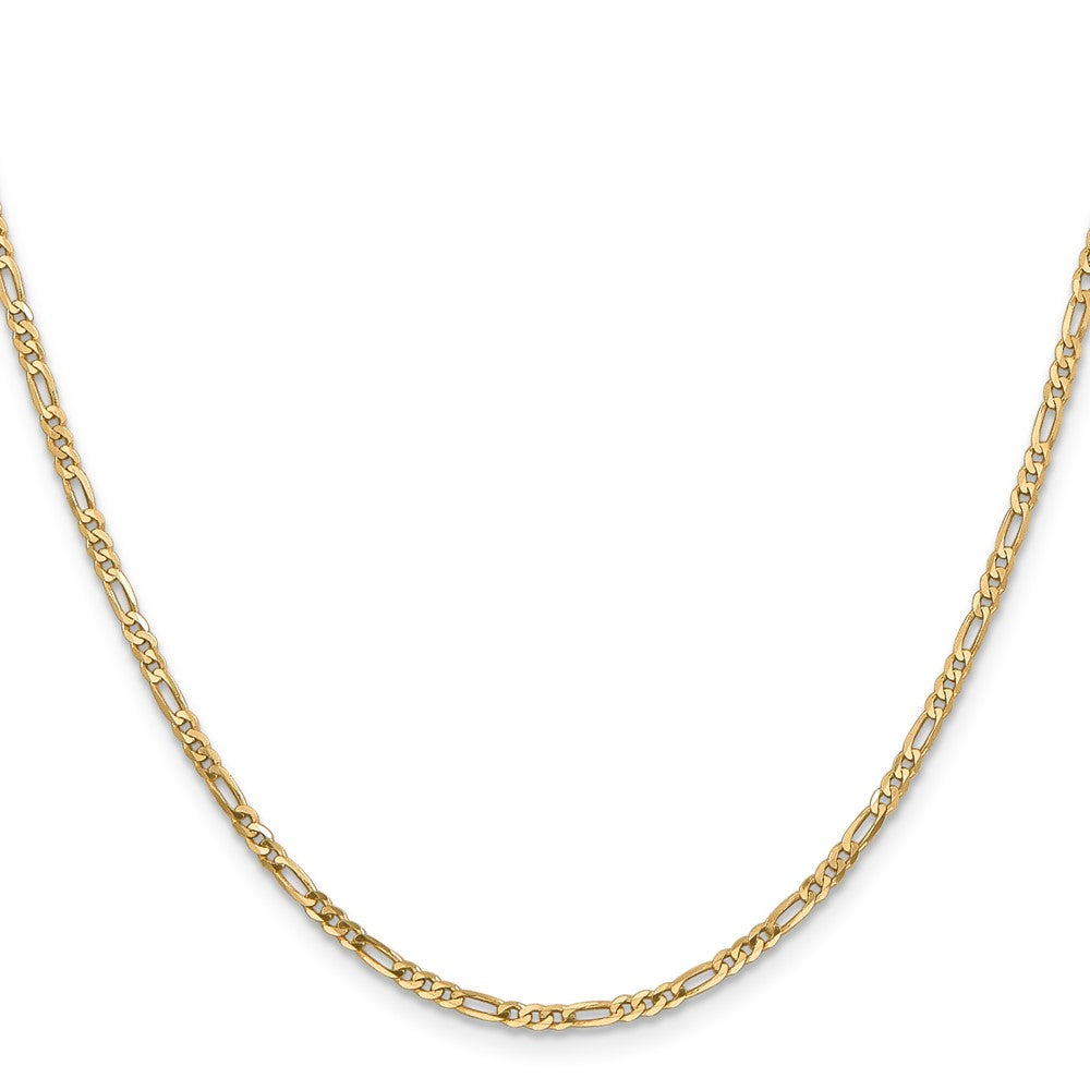 14K 28 inch 2.25mm Flat Figaro with Lobster Clasp Chain