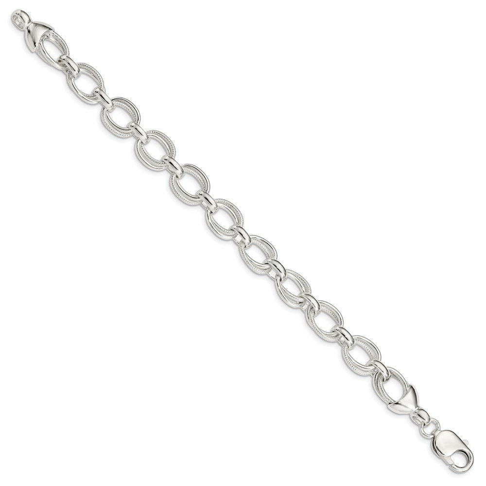 Sterling Silver 7.5inch Fancy Link Bracelet 7.5 inches