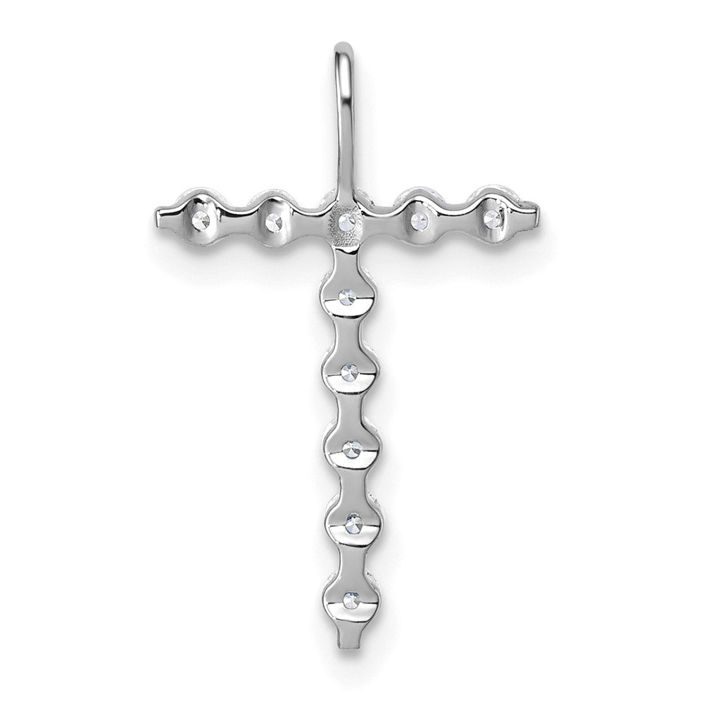 True Origin 14k White Gold 1/3 carat Lab Grown Diamond VS DEF Alphabet T Pendant
