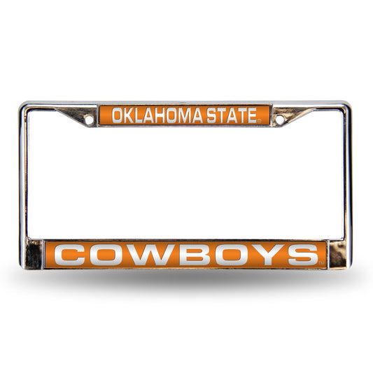 Oklahoma-St-OSU-Cowboy's Chrome Metal Laser Cut License Plate Frame