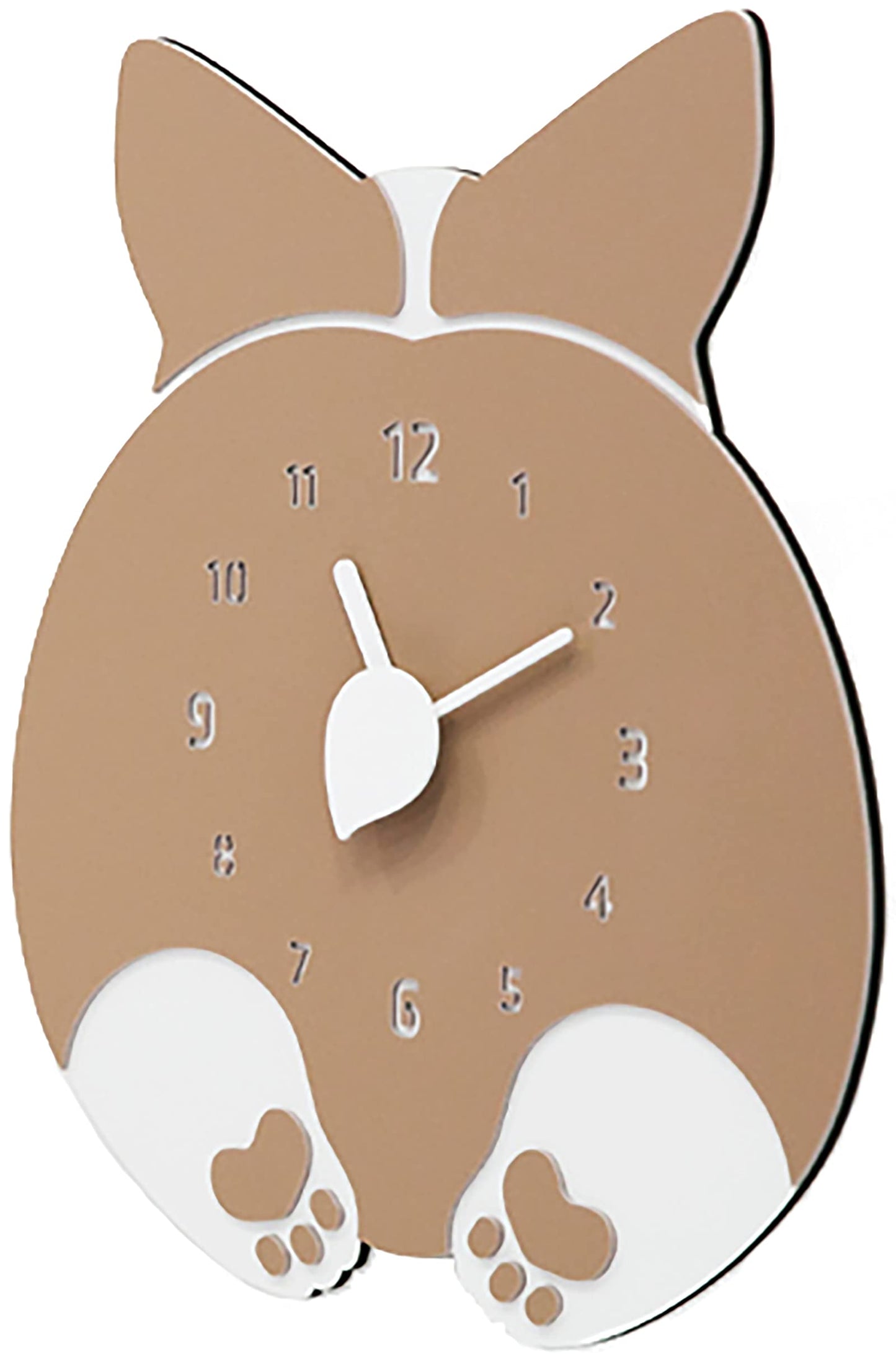 Modern Minimalist Silent Wall Clock Funny Animal Collection (Dog Butt)