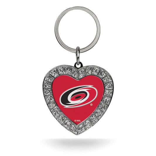 NHL Carolina Hurricanes Rhinestone Heart Key Ring QGC7967